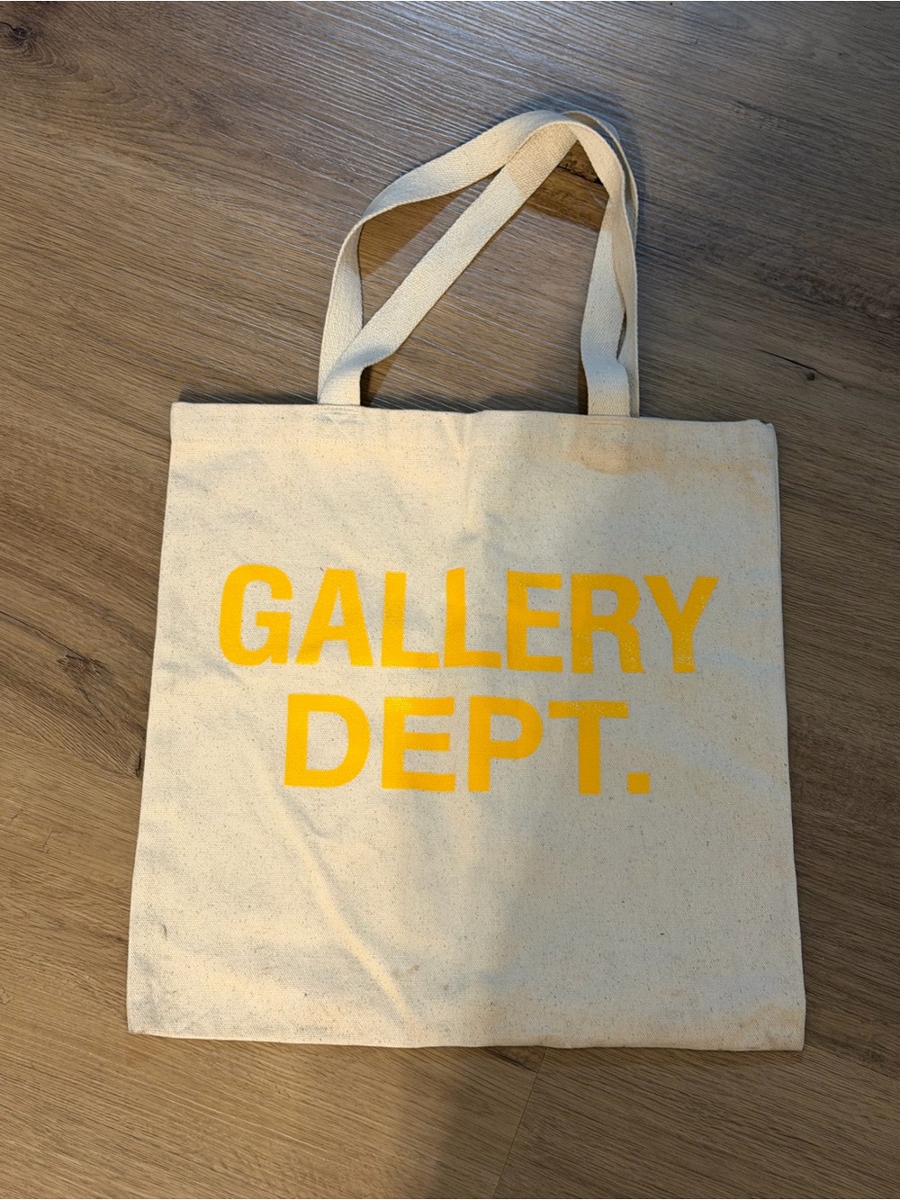 Gallery Dept Cream Canvas Tote with Yellow Logo